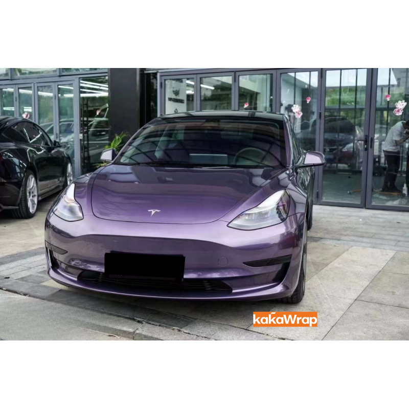 Glossy Violet Grey Vinyl Car Wrap K-1220