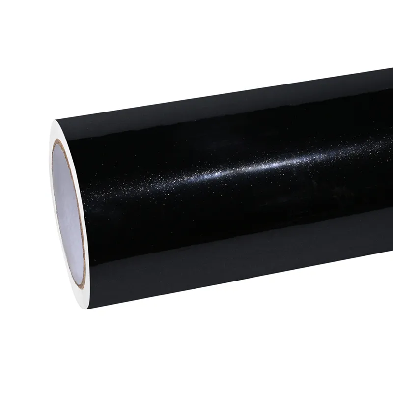 Glossy Metallic Black Vinyl Car Wrap K-1801 01