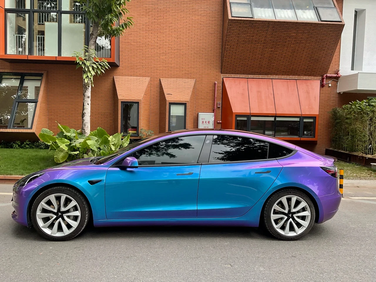 Glossy Auroral Blue Purple Vinyl Car Wrap K-4033