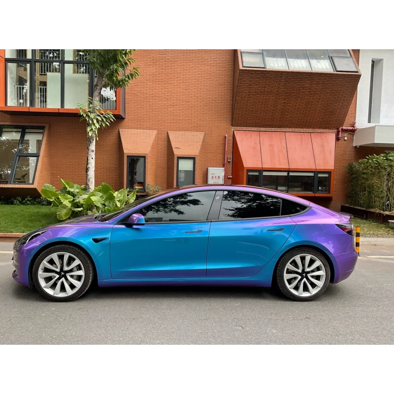 Glossy Auroral Blue Purple Vinyl Car Wrap K-4033 02