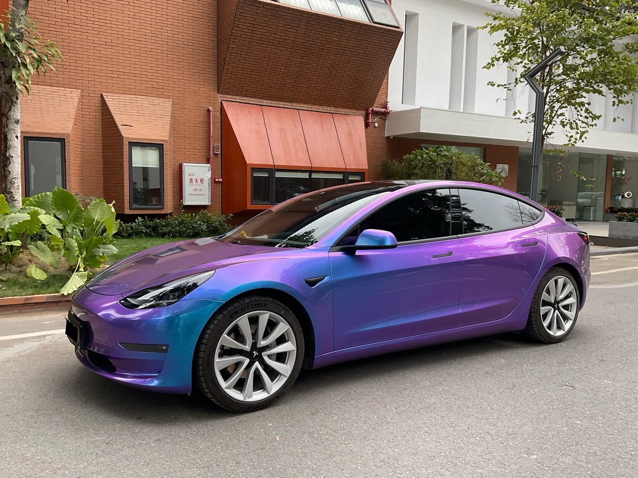 Glossy Auroral Blue Purple Vinyl Car Wrap K-4033