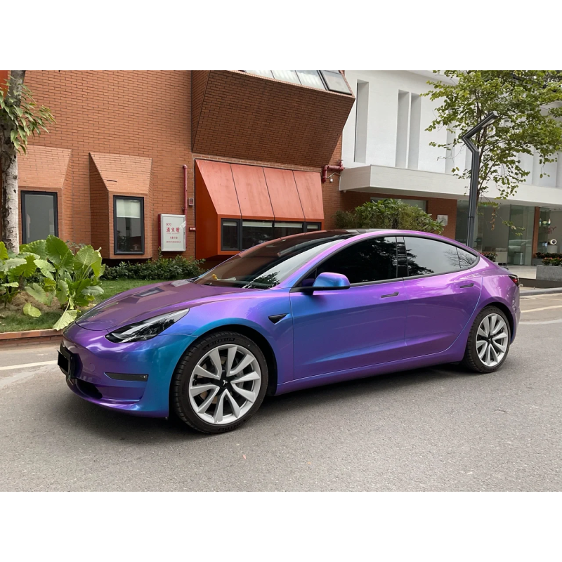 Glossy Auroral Blue Purple Vinyl Car Wrap K-4033