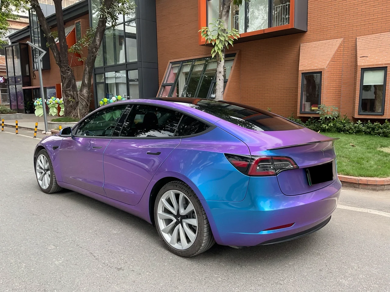 Best Glossy Auroral Blue Purple Vinyl Car Wrap K-4033