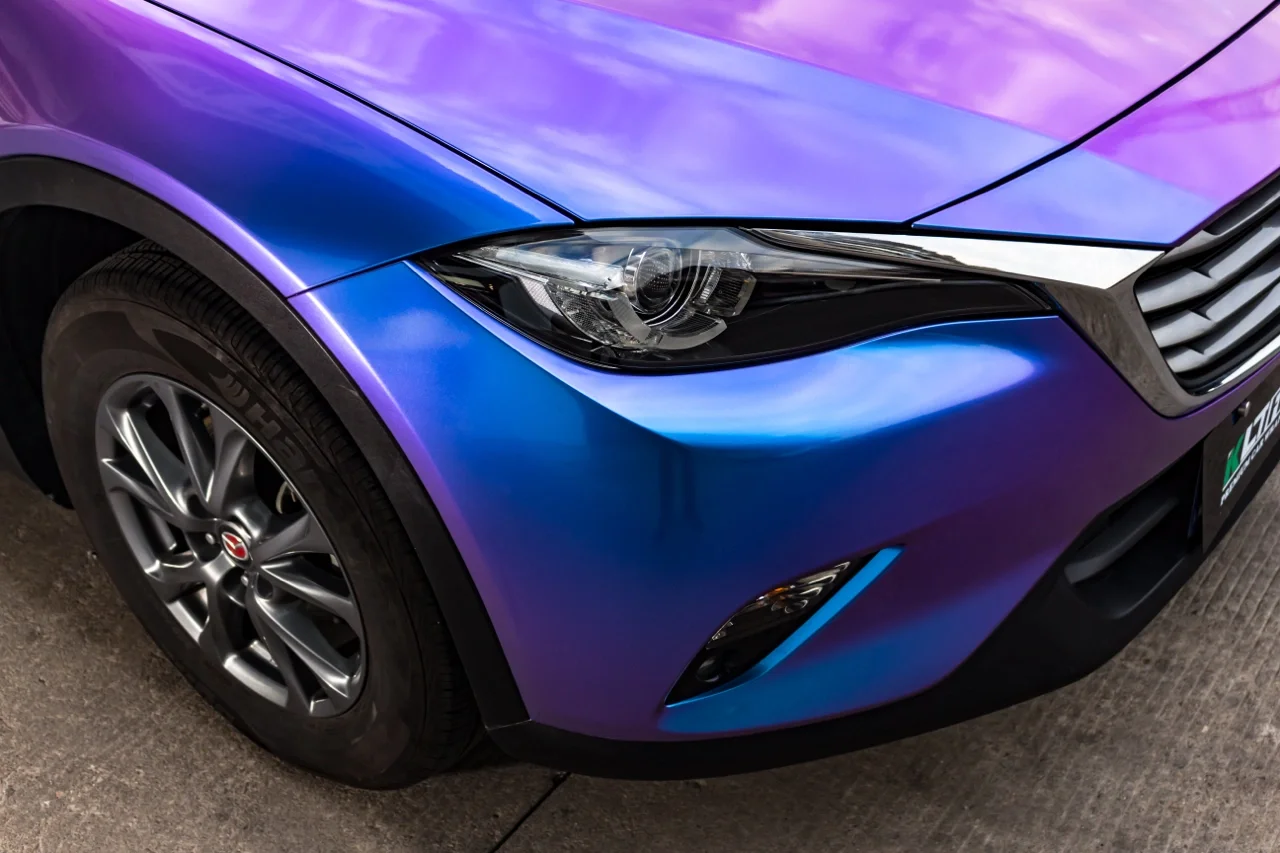Best Glossy Auroral Blue Purple Vinyl Car Wrap K-4033