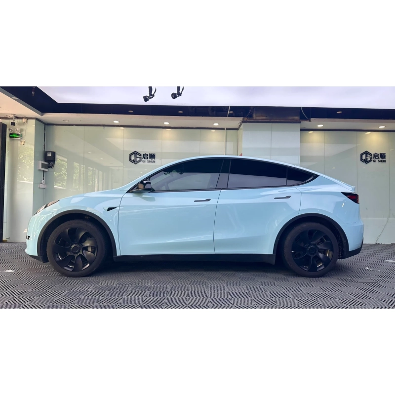 Glossy Ice Blue Vinyl Car Wrap K-1914 02
