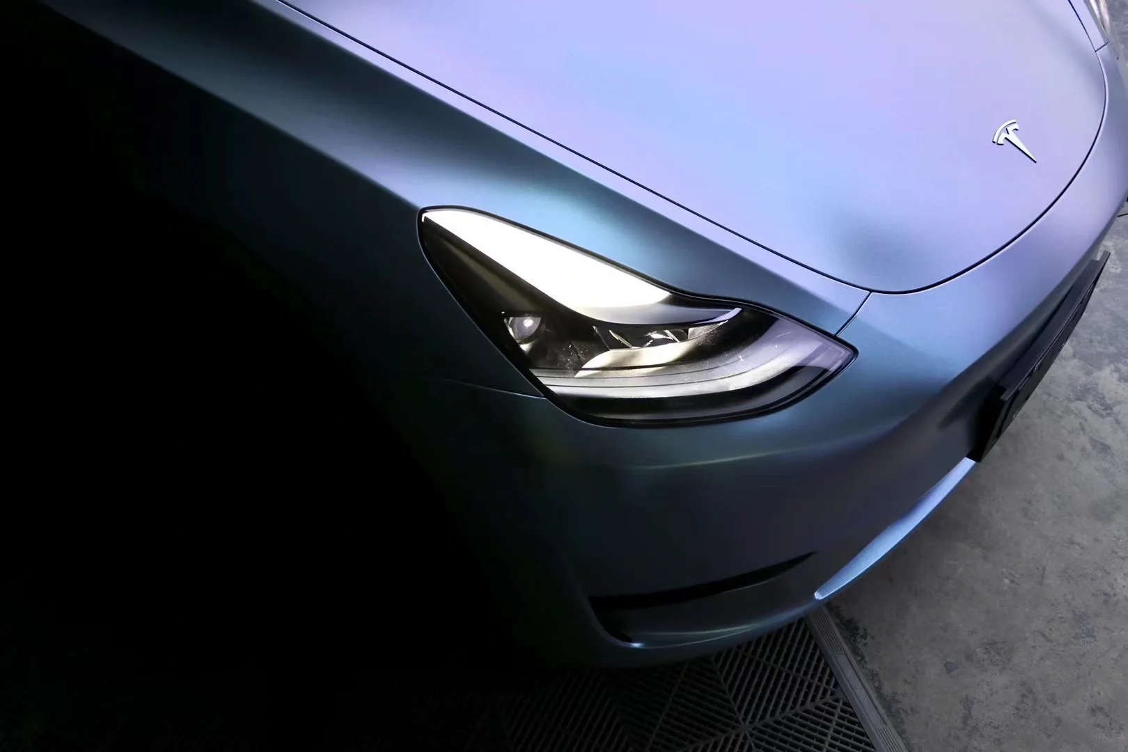 Matte Diamond Grey Blue Vinyl Car Wrap K-4006