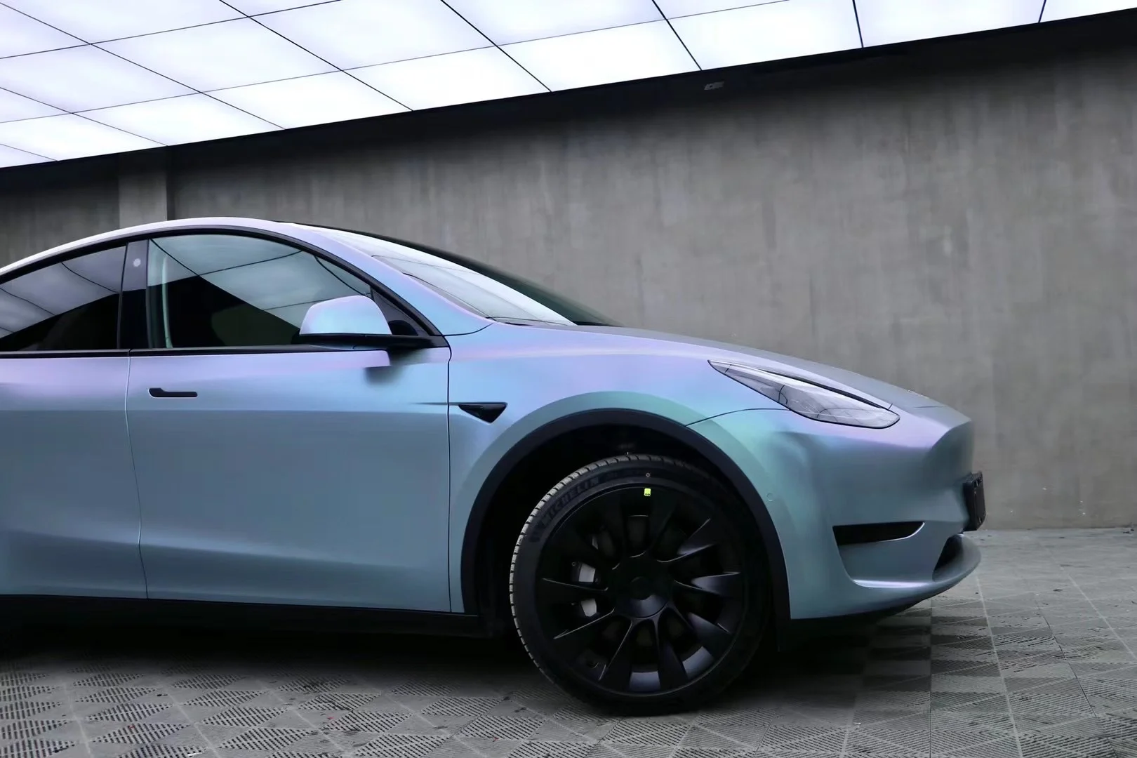 Matte Diamond Grey Blue Vinyl Car Wrap K-4006