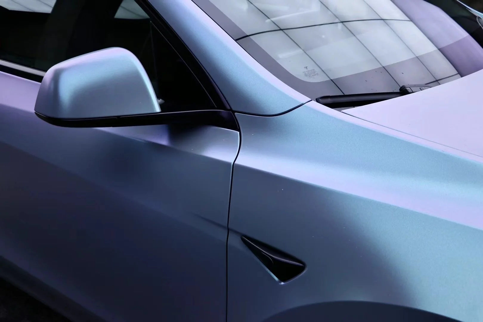 Matte Diamond Grey Blue Vinyl Car Wrap K-4006