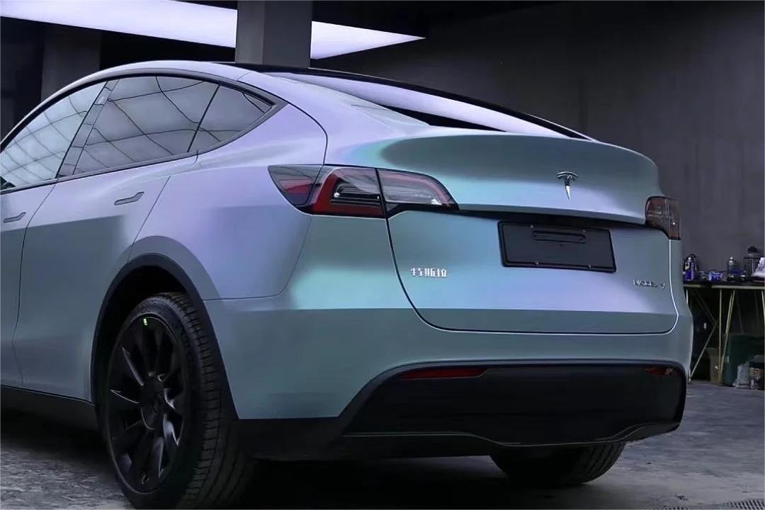 Matte Diamond Grey Blue Vinyl Car Wrap K-4006