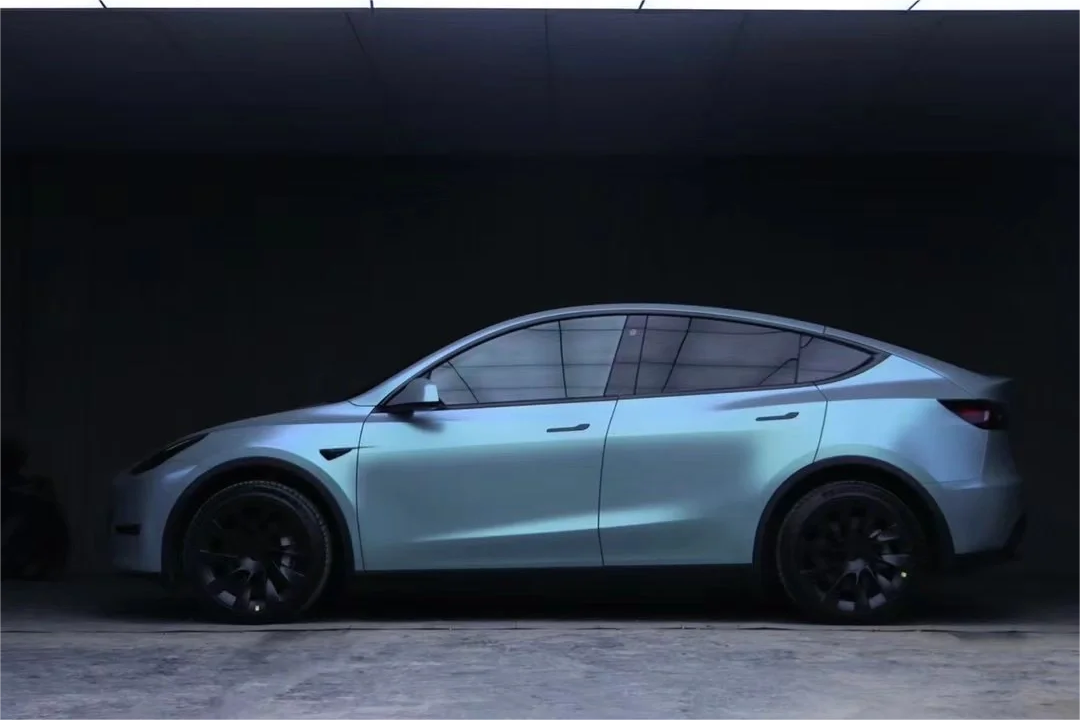 Matte Diamond Grey Blue Vinyl Car Wrap K-4006