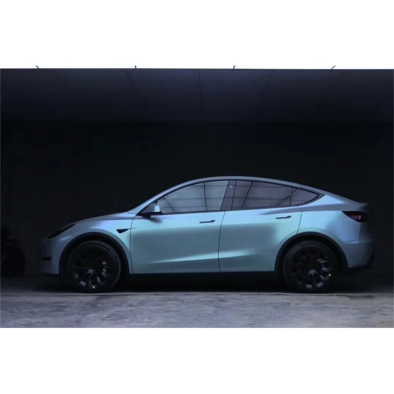 Matte Diamond Grey Blue Vinyl Car Wrap K-4006 02