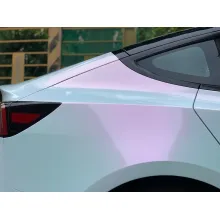 Glossy Diamond Pink White Vinyl Car Wrap K-4018
