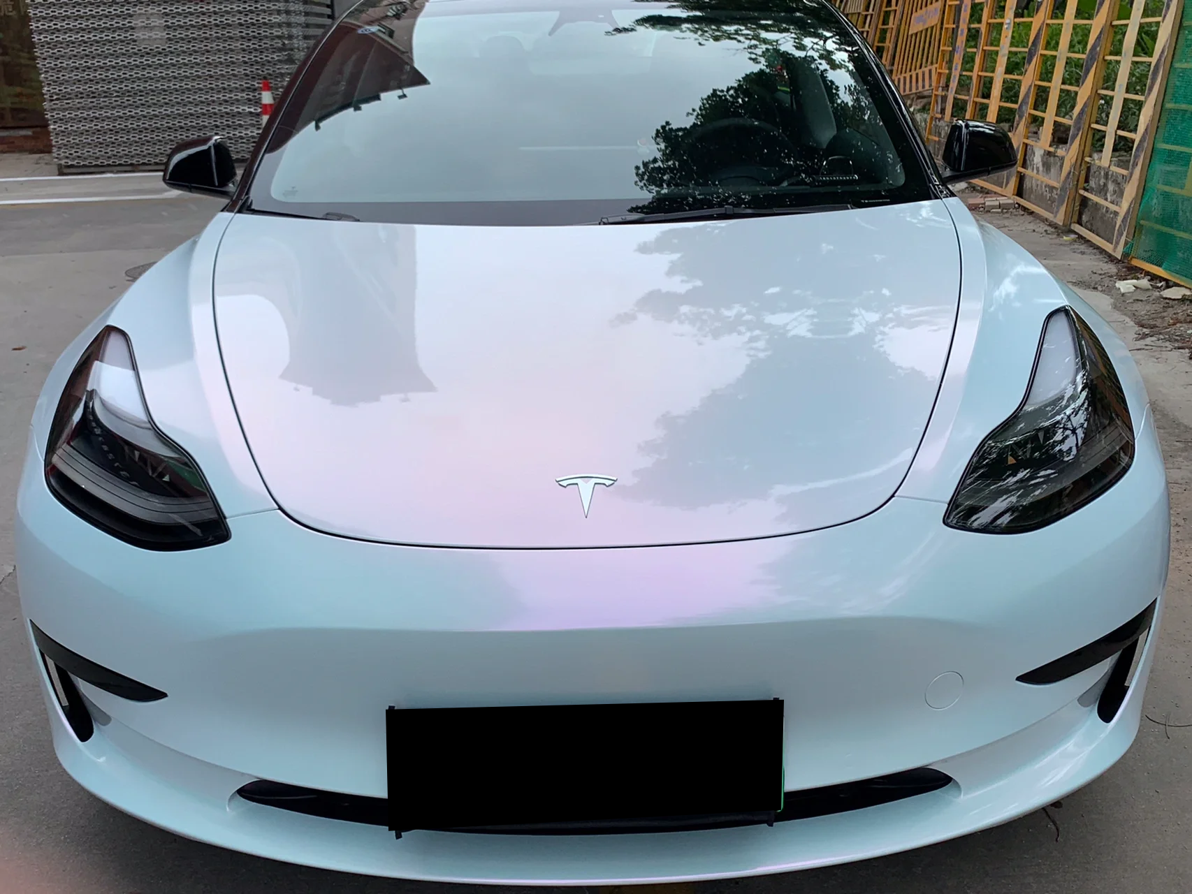 Glossy Diamond Pink White Vinyl Car Wrap K-4018