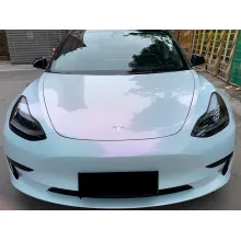 Glossy Diamond Pink White Vinyl Car Wrap K-4018