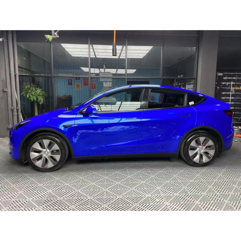 Metal Paint Deep Blue Vinyl Car Wrap K-6006 02