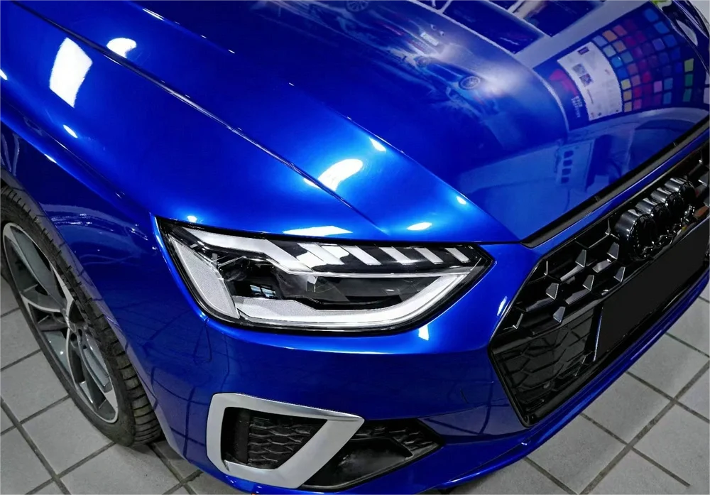 Metal Paint Deep Blue Vinyl Car Wrap K-6006