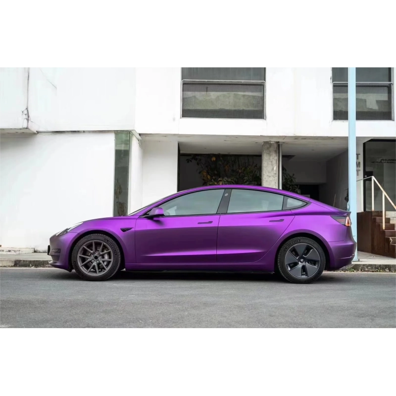 Matte Chrome Purple Vinyl Car Wrap K-8011 02
