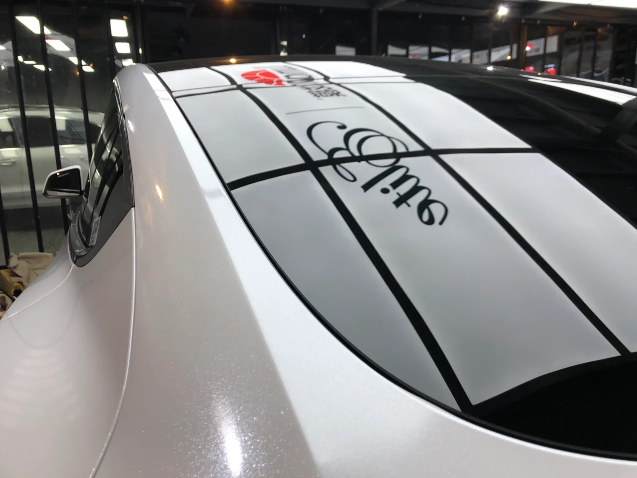 Sparkle White Vinyl Car Wrap K-1607