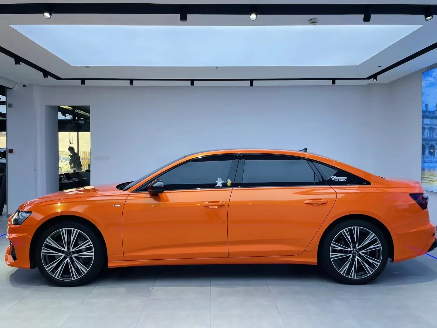 Car Original Color Glossy Compete Speed Orange Vinyl Car Wrap For Audi A4L