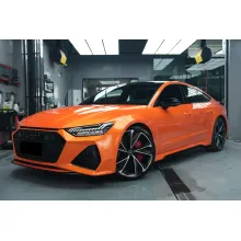 Car Original Color Glossy Compete Speed Orange Vinyl Car Wrap For Audi A4L