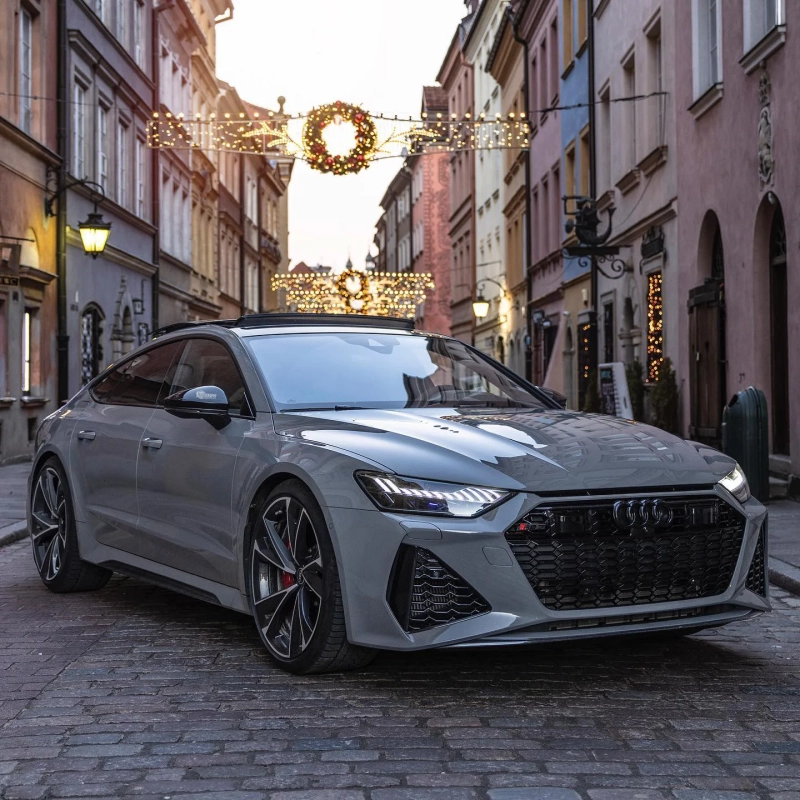 Car Original Color Glossy Nado Grey Vinyl Car Wrap For Audi RS 02