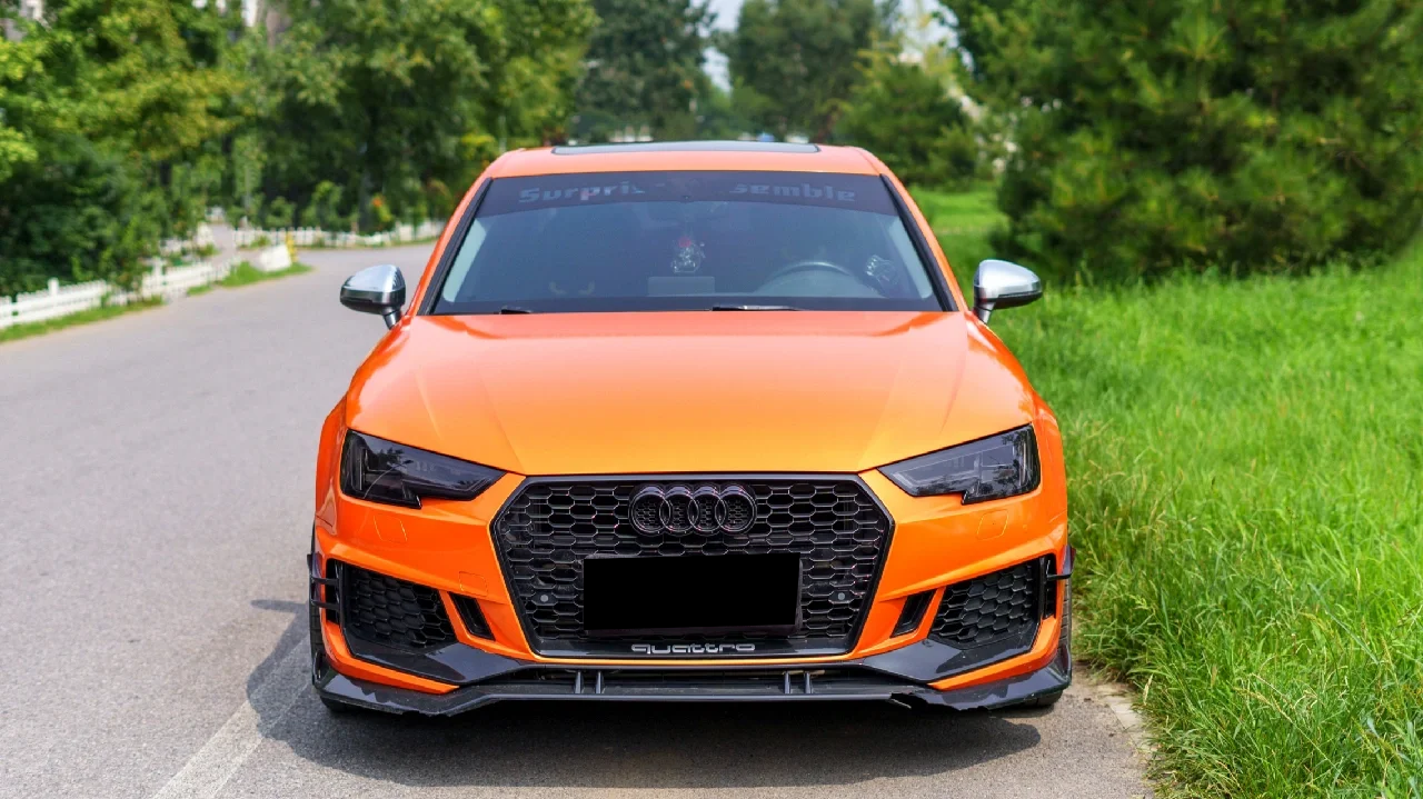 Glossy Compete Speed Orange Vinyl Car Wrap K-1108