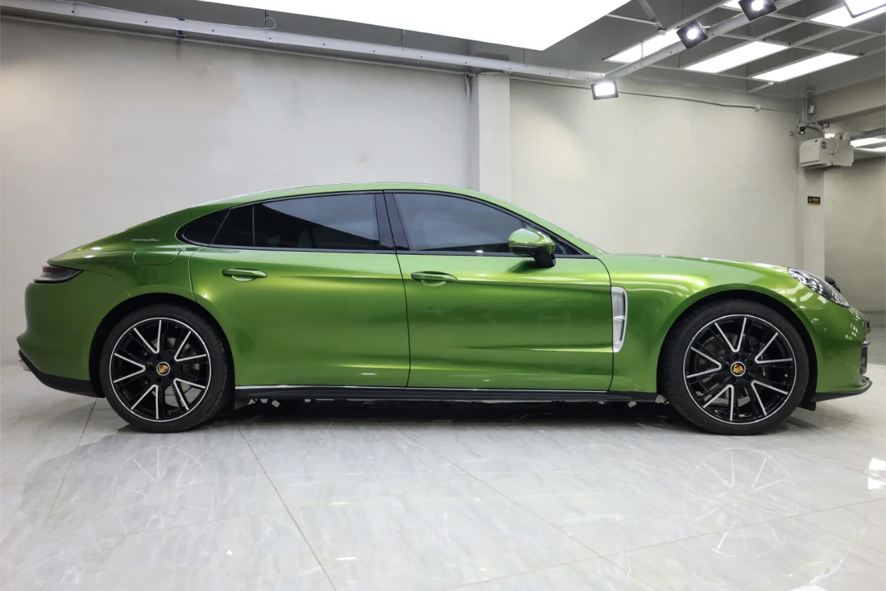 Car Original Color Glossy Mamba Green Vinyl Car Wrap For Porsche