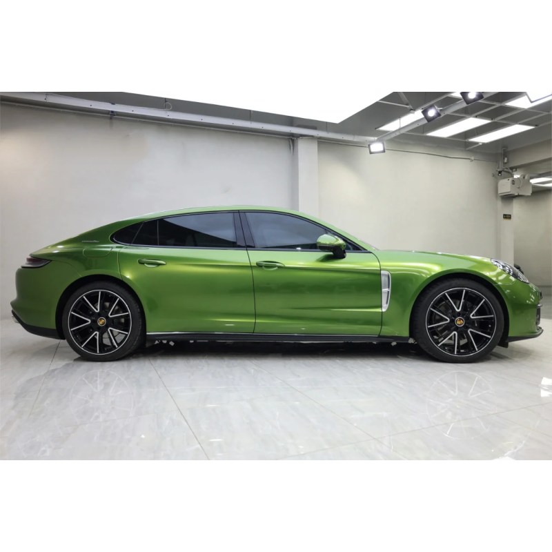 Car Original Color Glossy Mamba Green Vinyl Car Wrap For Porsche