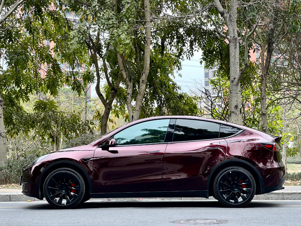 Glossy Metallic Black Rose Vinyl Car Wrap K-2102