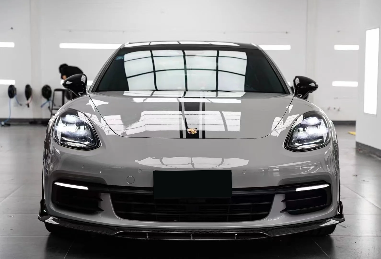 Porsche Grey Vinyl Car Wrap K-1441