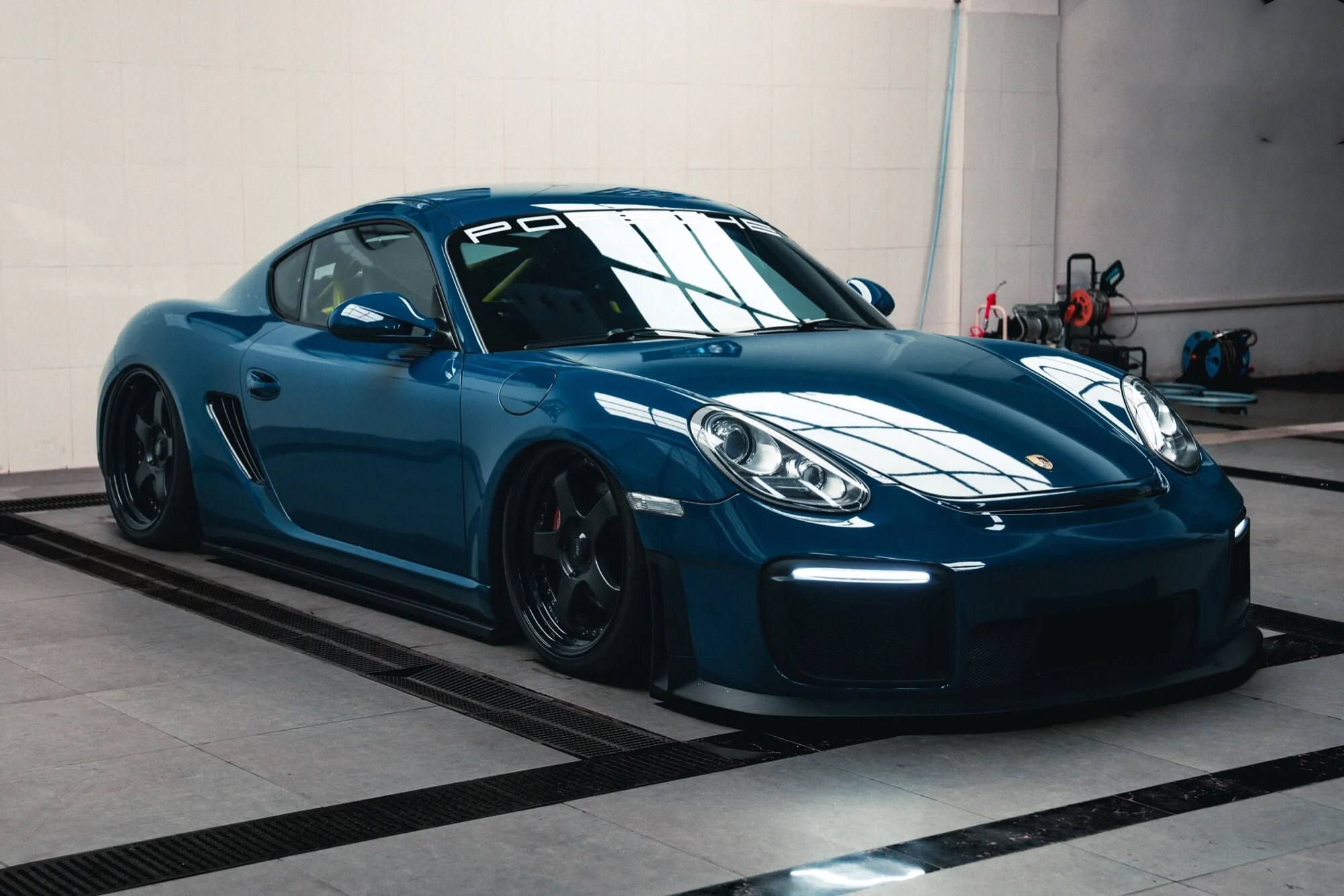 Car Original Color Deep Blue Vinyl Car Wrap For Porsche