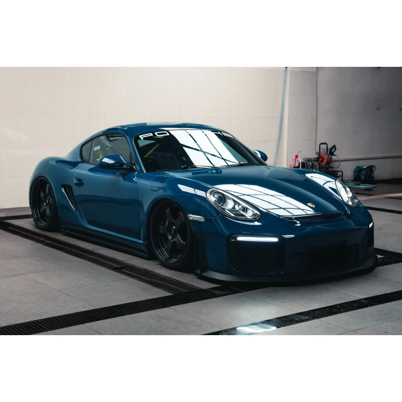 Car Original Color Deep Blue Vinyl Car Wrap For Porsche 02