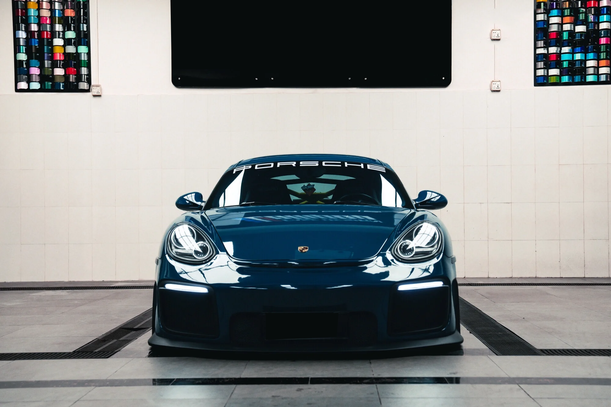 Car Original Color Deep Blue Vinyl Car Wrap For Porsche