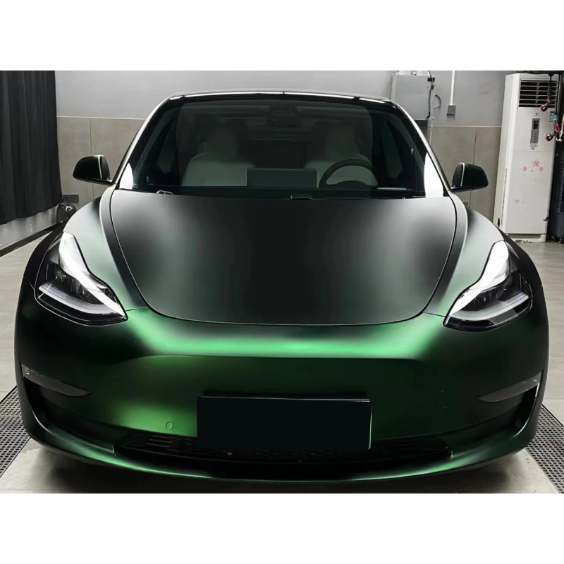 Matte Chrome Venom Green Vinyl Car Wrap K-1211