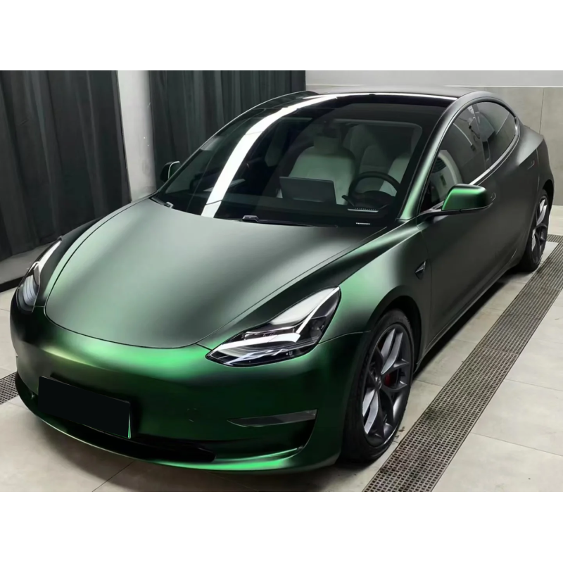 Matte Chrome Venom Green Vinyl Car Wrap K-1211