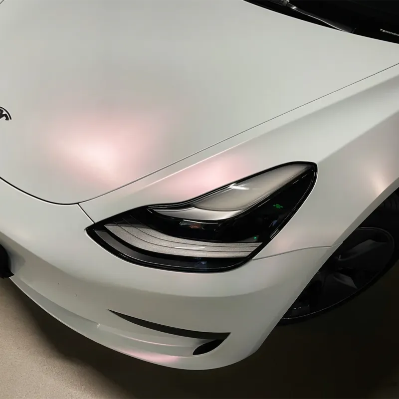 Matte White To Pink Vinyl Car Wrap K-9307