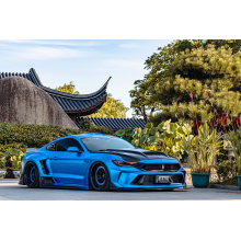 Matte Chrome Blue Vinyl Car Wrap For Ford Mustang K-1028