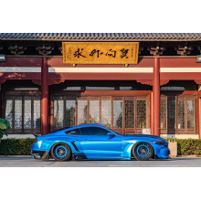 Matte Chrome Blue Vinyl Car Wrap For Ford Mustang K-1028