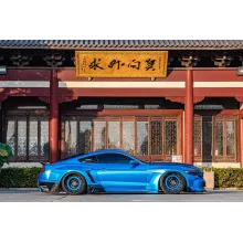Matte Chrome Blue Vinyl Car Wrap For Ford Mustang K-1028