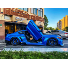 Matte Chrome Blue Vinyl Car Wrap For Ford Mustang K-1028