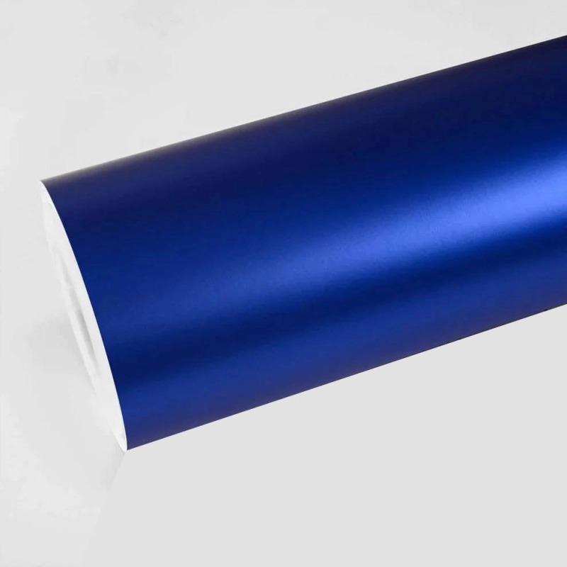 Matte Chrome Blue Vinyl Car Wrap For Ford Mustang K-1028 01