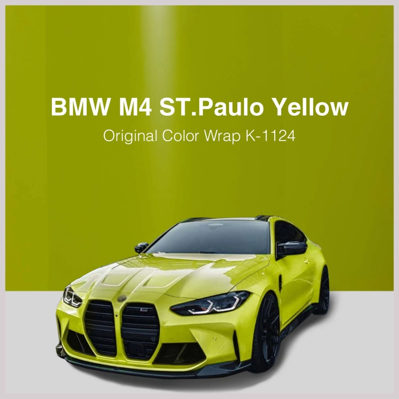 Glossy ST.Paulo Yellow Vinyl Car Wrap K-1124 02