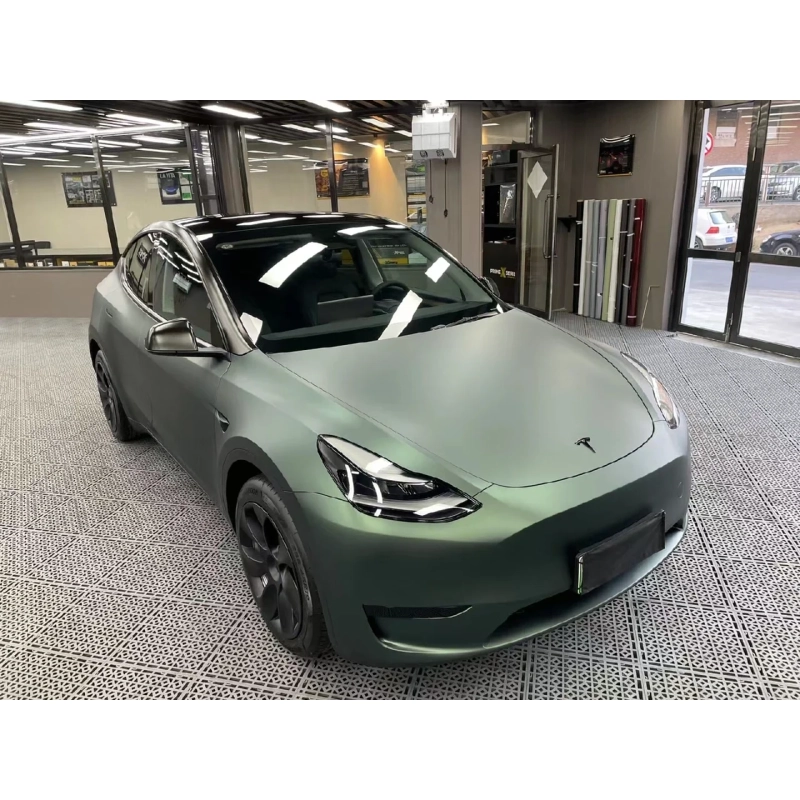 Ultra-Matte Emerald Green Vinyl Car Wrap K-1014 02