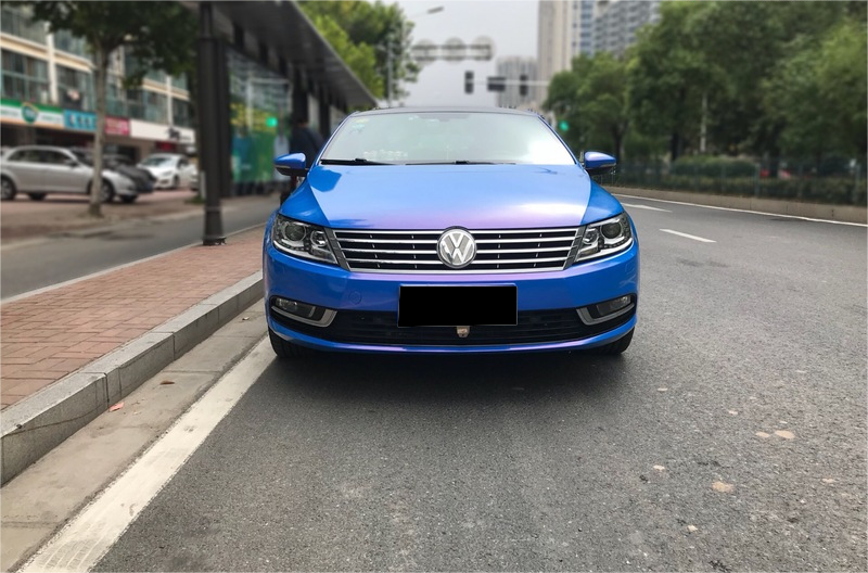 Glossy Diamond Blue Red Vinyl Car Wrap K-4002