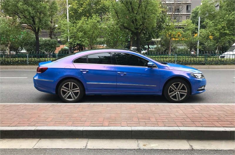 Glossy Diamond Blue Red Vinyl Car Wrap K-4002