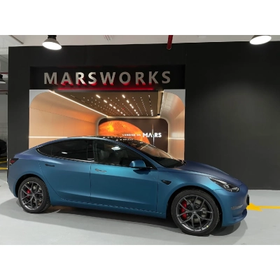 Ultra-Matte Night Blue Vinyl Car Wrap K-1019 02