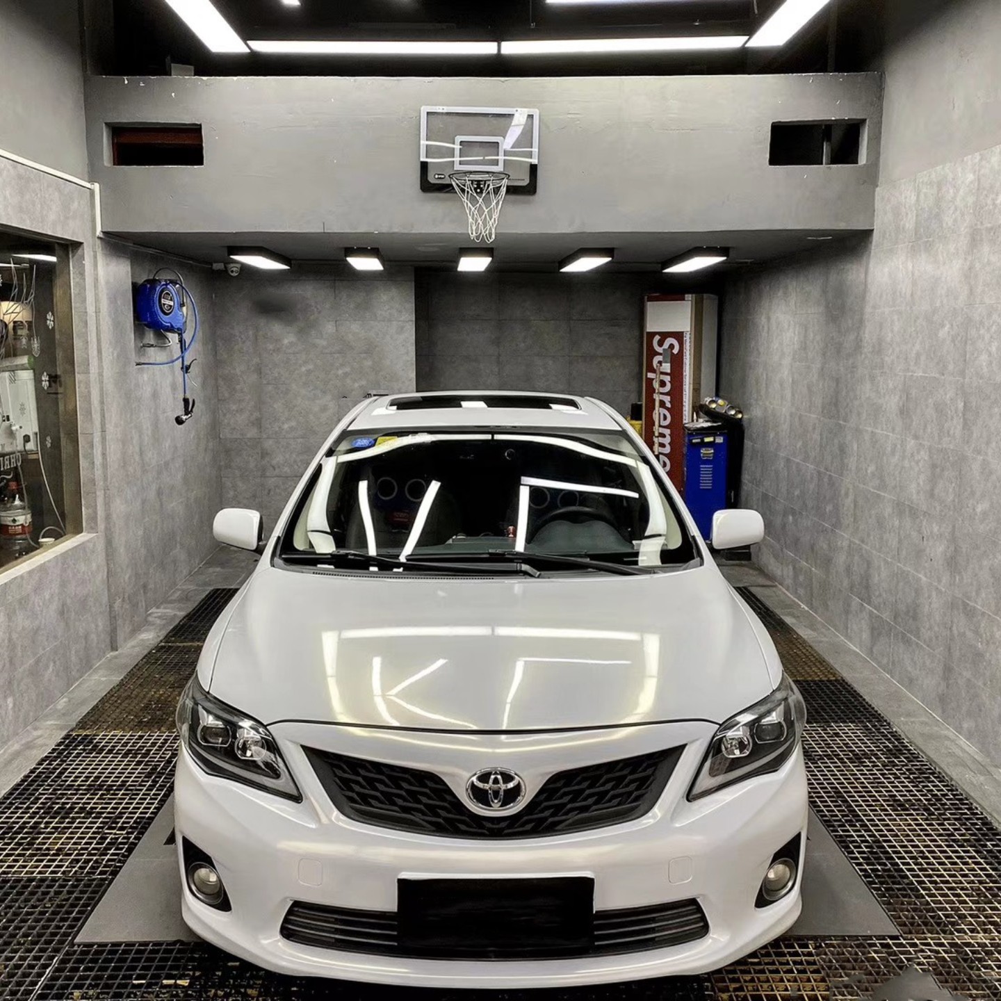 Glossy Diamond Gold White Vinyl Car Wrap K-4020