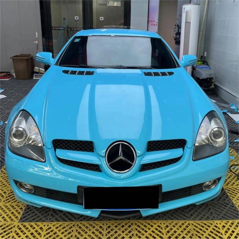 Glossy Sky Blue Vinyl Car Wrap K-1911 02