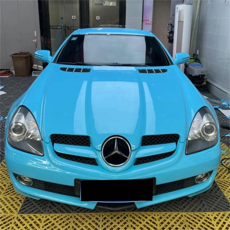 Glossy Sky Blue Vinyl Car Wrap K-1911 02