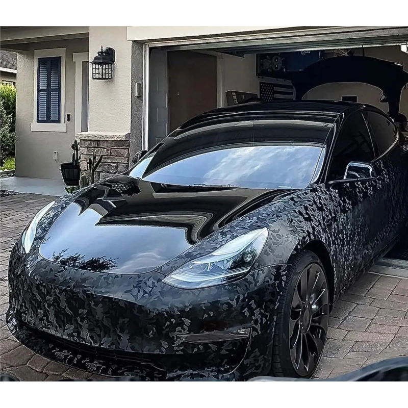 3D Ghost Camouflage Black Vinyl Car Wrap K-9503 02